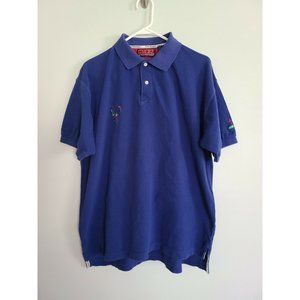 Vintage Pivot Rules Golf Polo Shirt Men's Size L Blue Shirt Sleeve 100% Cotton